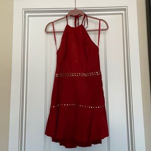 Red suede dress